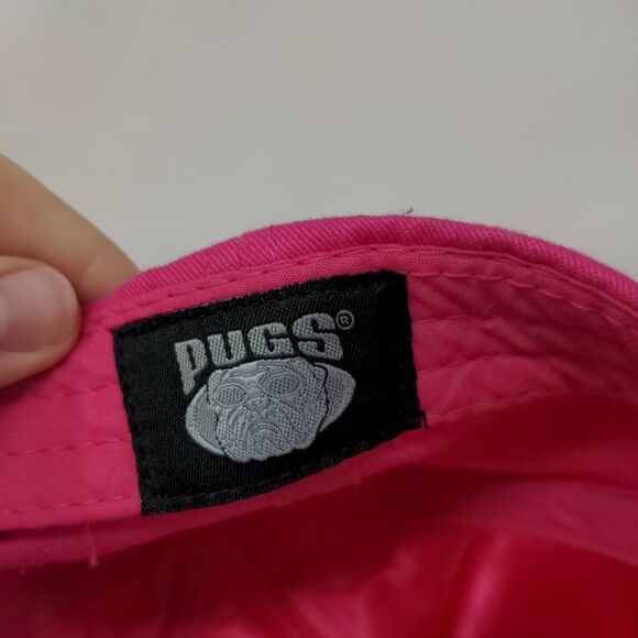 Pugs Bling Strapback Hat Pink One Size Adjustable Outdoor 6 Panel - Picture 8 of 9